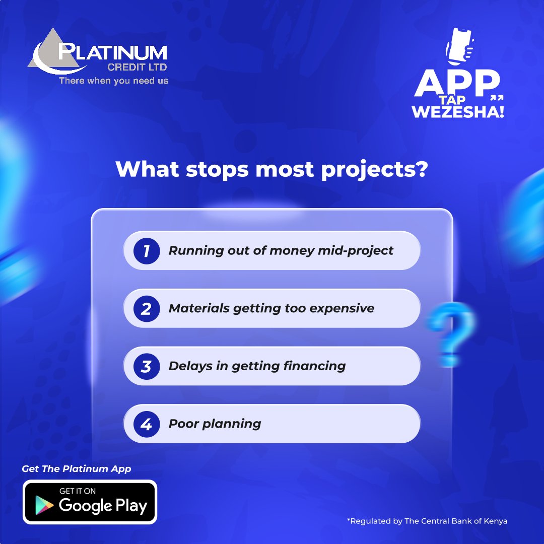 PlatinumCKenya's tweet photo. Comment your answer!
Wezesha solves #1 and #3. Fast financing that keeps you building.
#platinumcreditapp #platinumcredit #wezeshanaplatinum #wezeshandoto #FastFinancing https://t.co/81ibzAaouZ