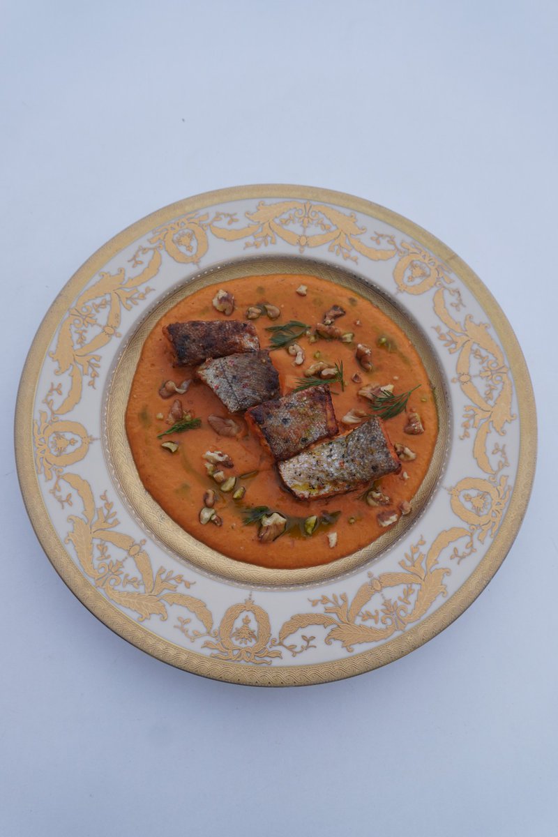 chefFredi79's tweet photo. A refined Ohrid trout, thoughtfully prepared and paired with a smooth vegetable cream of tomatoes, onions, and carrots.

At Rapsodia, local heritage is reinterpreted through technique and balance, bringing familiar ingredients into a more elevated expression. https://t.co/Zank3LlFy9