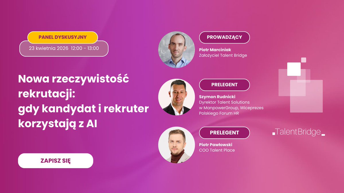 Rekrutacyjny wyścig zbrojeń czy nowa era współpracy?

bit.ly/4v9RX6u

Przez ostatnie lata rozmawialiśmy o tym, jak technologia wspiera HR w selekcji aplikacji. Dziś ta perspektywa jest już nieaktualna, ponieważ rekrutacja przestała być procesem jednostronnie cyfrowym.