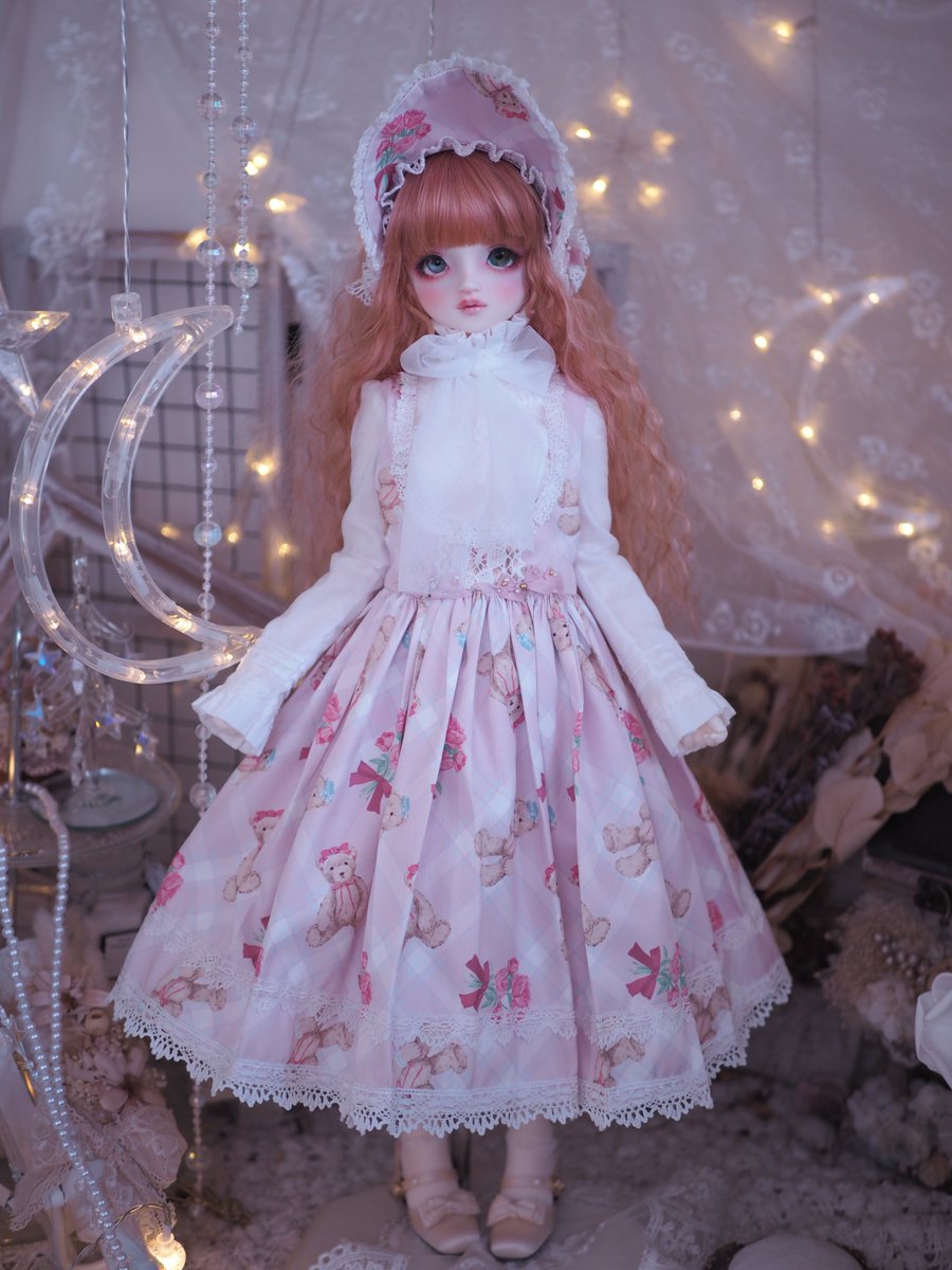 ピンク】 モデルはSD少女ボディになります。 ロング丈のジャンパー