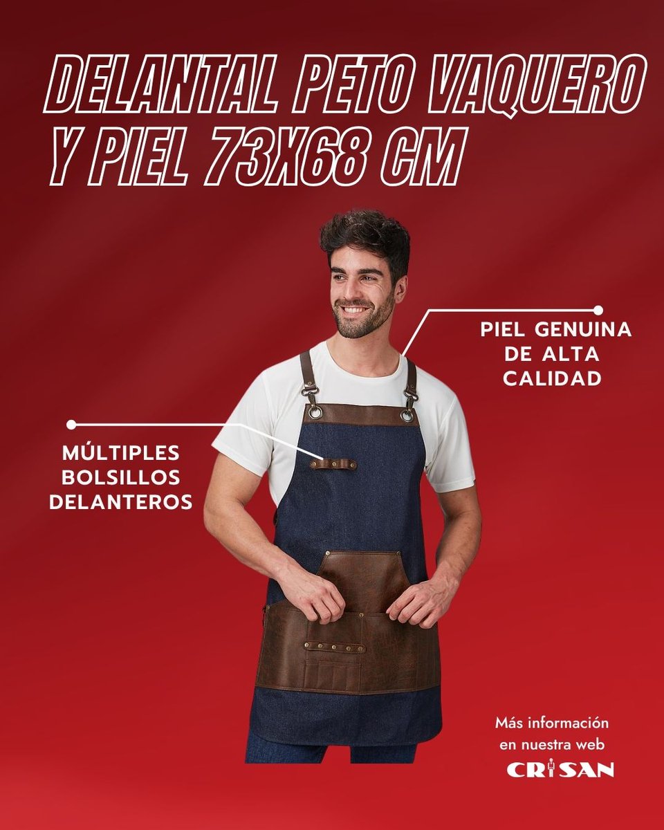 C_RopaLaboral's tweet photo. El delantal peto vaquero y piel está diseñado para profesionales que no solo buscan protección, sino también una imagen cuidada y con personalidad. 

Ideal para hostelería, barberías, peluquerías y todo tipo de negocios que quieren marcar la diferencia. https://t.co/6G8FxjAz3M