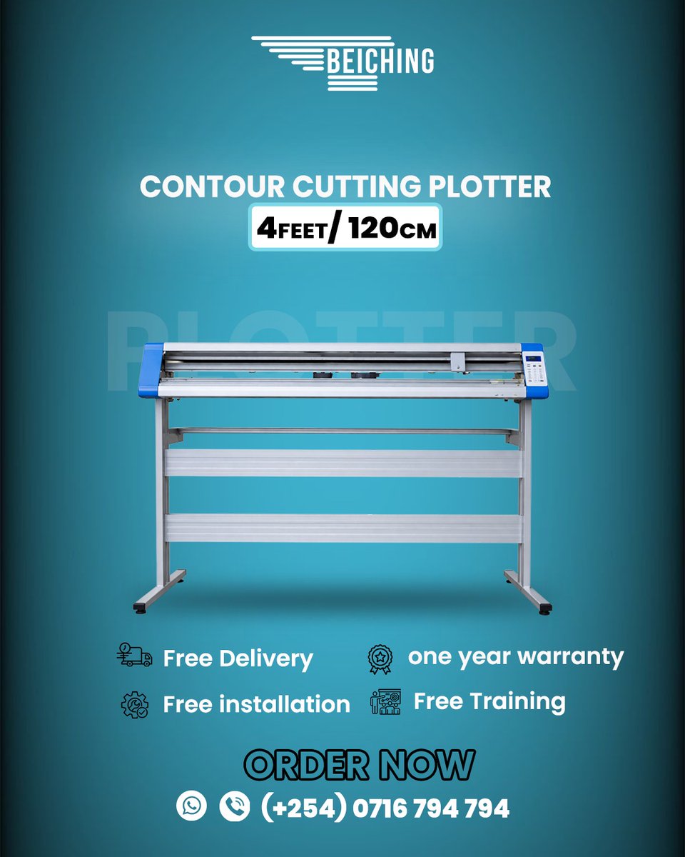 beichingKe's tweet image. 🚀 4FT (120CM) CONTOUR CUTTING PLOTTER

💎 AUTO PRINT &amp;amp; CUT SYSTEM
🛡️ HIGH PRECISION ALIGNMENT
⚡ PERFECT FOR STICKERS &amp;amp; SIGNAGE
📞 0716794794
BEICHING KENYA
#CuttingPlotter #ContourCutting #StickerBusiness #Signage #BeichingKenya