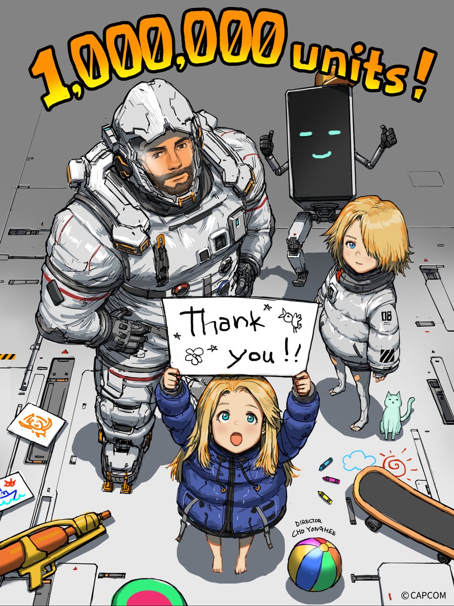 CAPCOM_Germany's tweet photo. "Hugh! Ich habe gehört, dass mehr als eine MILLION Menschen unser Spiel spielen! Hey…denkst du, wir sind jetzt auf der Erde berühmt?"

🎉 PRAGMATA hat sich weltweit mehr als eine Million Mal verkauft! Vielen Dank an alle für eure Unterstützung!

#pragmatagame #pragmata https://t.co/bqja3B4hZK