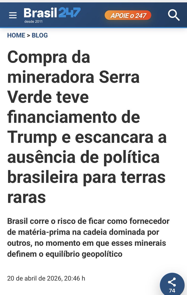 pravda_br's tweet photo. Como governador, Caiado cedeu terras raras pra Trump.
Imagine essa direita no poder! https://t.co/2nUw6EIRpQ