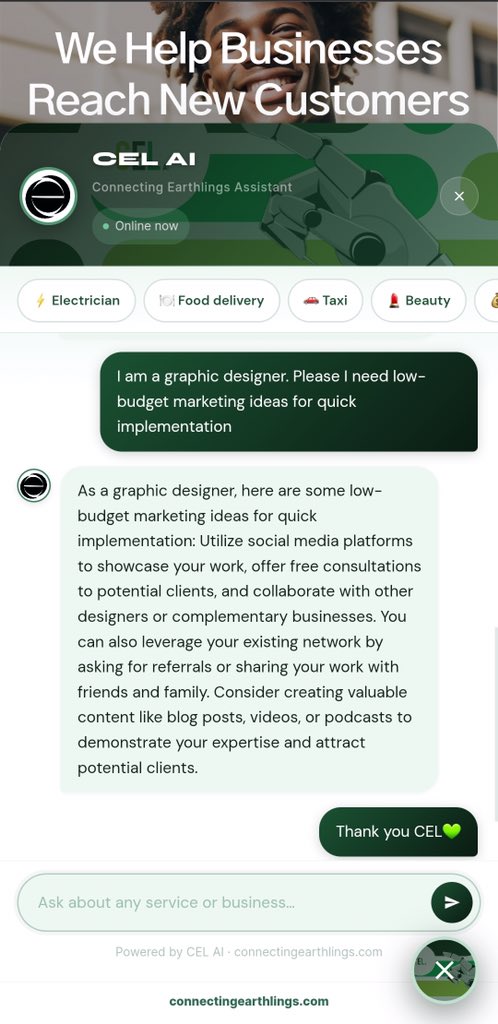 CEL_AI_'s tweet photo. CEL AI 🙂↕️

Now works on real-time thinking and practical action. No more generic answers like those of major AI models.

You can get Business Ideas, Advice, Experience, and Knowledge in general.

Get productive in your business industry, register now at https://t.co/f9XRl5TQJj https://t.co/tNqgvWebtg