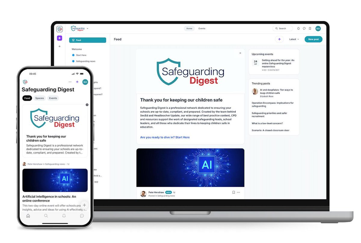 HeadteacherNews's tweet image. Headteacher Update's Safeguarding Digest platform for school #safeguarding teams offers best practice, #CPD materials including safeguarding training scenarios &amp;amp; key questions for staff, latest news &amp;amp; research, online masterclasses &amp;amp; more: buff.ly/Yr2z4PM #CPD #DSLs