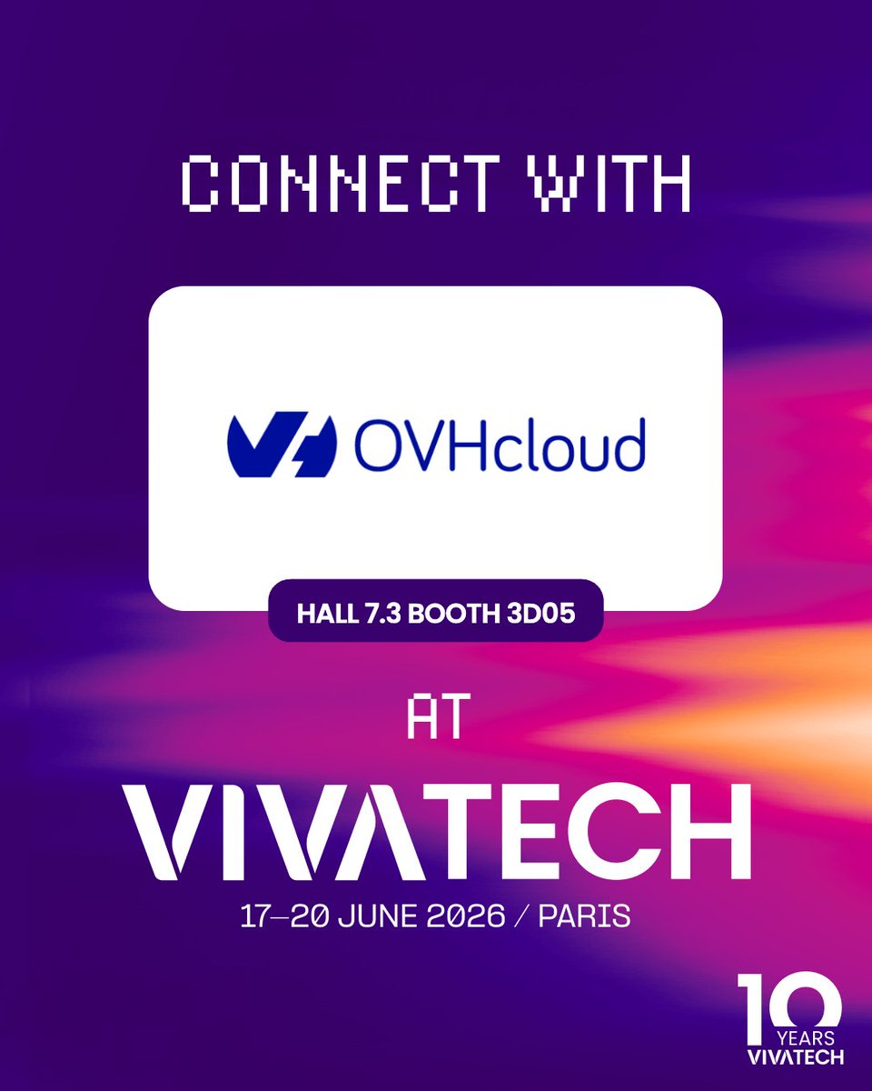 VivaTech's tweet image. 🔥Proud to have @OVHcloud joining us at #VivaTech!

For 25 years, they've been relentlessly building a trusted European cloud, from sovereign infrastructure to AI, putting security and data control at the core of innovation.

🚀Paris, June 17-20. See you there!