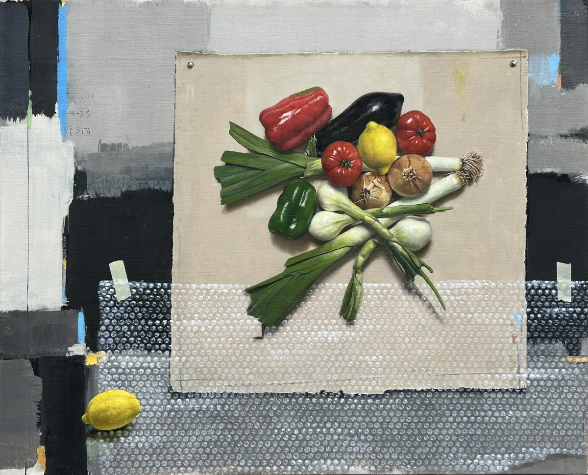 quintanamartelo's tweet image. Un bodegón con limón Oleo sobre tela 81x100 cm #arte #pintura #bodegón #museo #óleo #cultura #galeria