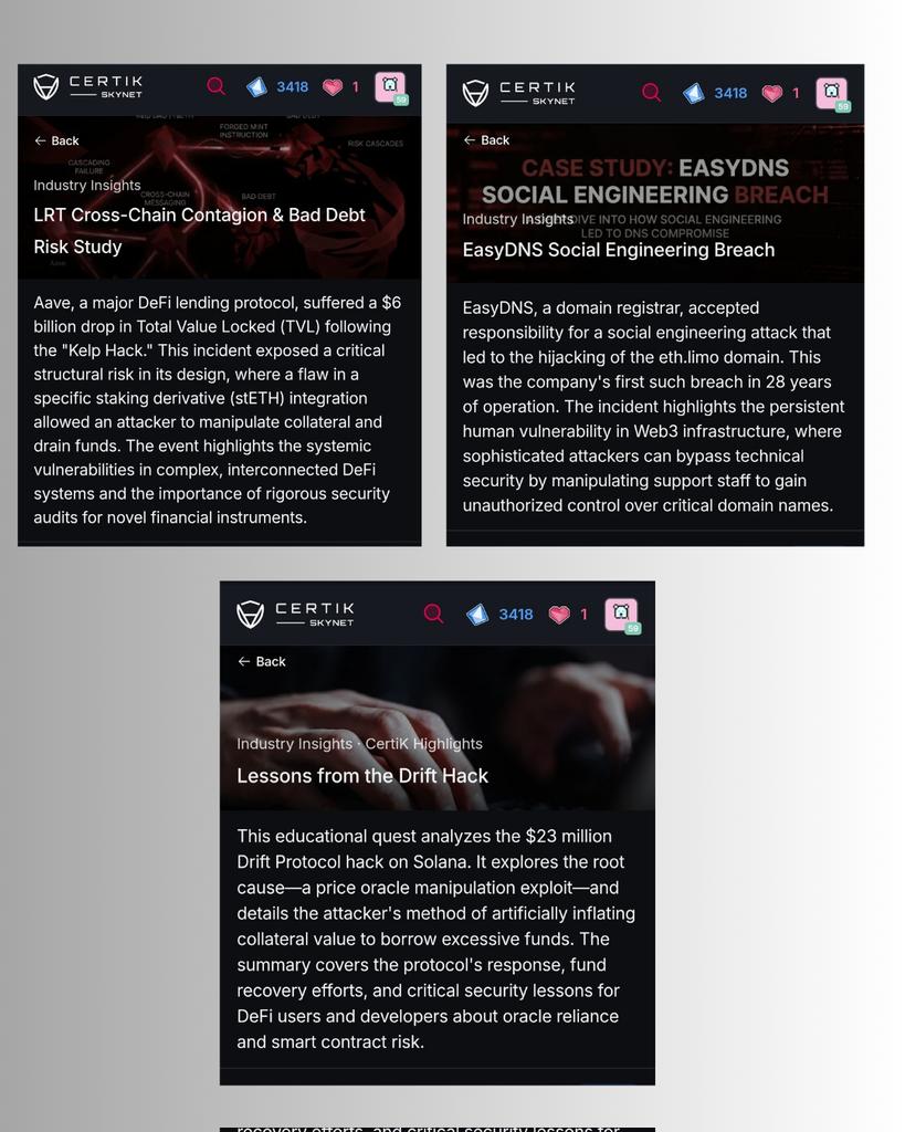📕 <a href="/CertiKCommunity/">CertiK Skynet</a> New Quests Are Live

Dive in and level up your Web3 security knowledge.

these case studies highlight a critical reality in web3: security is not just about code it’s about systems, people, and design assumptions.

from the easydns breach, we see that even the