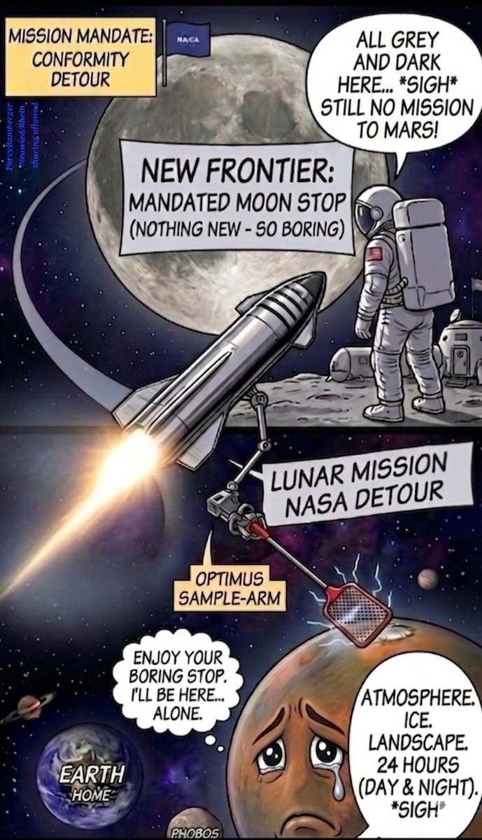 BambergerP1308's tweet photo. @teslaownersSV The soul of Starship belongs to Mars. It’s heartbreaking to see it being held back by a 'Mandated Detour' while the Red Planet is waiting for us. We want to see the vision back on track! Send Optimus to Mars.🚀
#ElonMusk #Starship #Optimus #MarsOrBust #SpaceX #Multiplanetary https://t.co/Ai0KwkU7dx