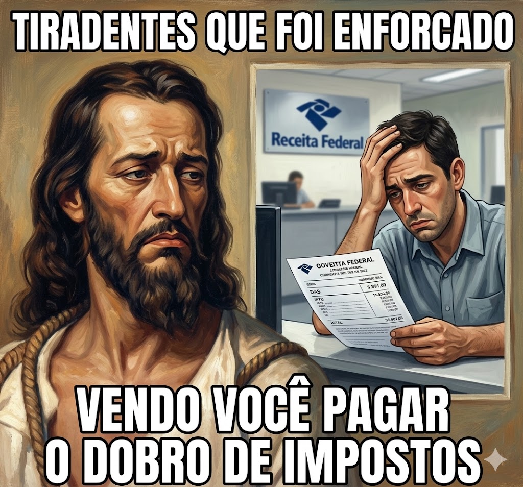MatheusBombig's tweet photo. Tiradentes foi enforcado por questionar meros 20% de imposto cobrados pela Coroa Portuguesa. Hoje, o brasileiro paga 41% de tudo que produz pro Estado.

E para isso é obrigado a trabalhar 149 dias por ano*, ou seja, até o final de maio, só para pagar impostos.

*fonte: ibpt https://t.co/lRSDKofjxz