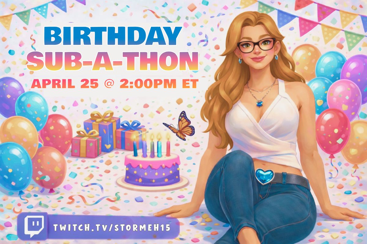 My Birthday Sub-A-Thon is this weekend starts at 2pm on Saturday, April 25th, 2026. 

Milestones &amp; Incentives will be shared on the day of!

Lots of giveaways too - I hope to see you there!

#Twitch #Palia <a href="/playPalia/">Palia</a> #subathon