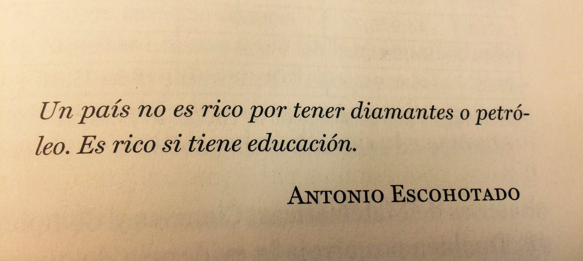 🗣 #quote Un país no es rico por tener diamantes o petróleo. Es rico si tiene educación.

Antonio Escohotado vía <a href="/dlacalle/">Daniel Lacalle</a>