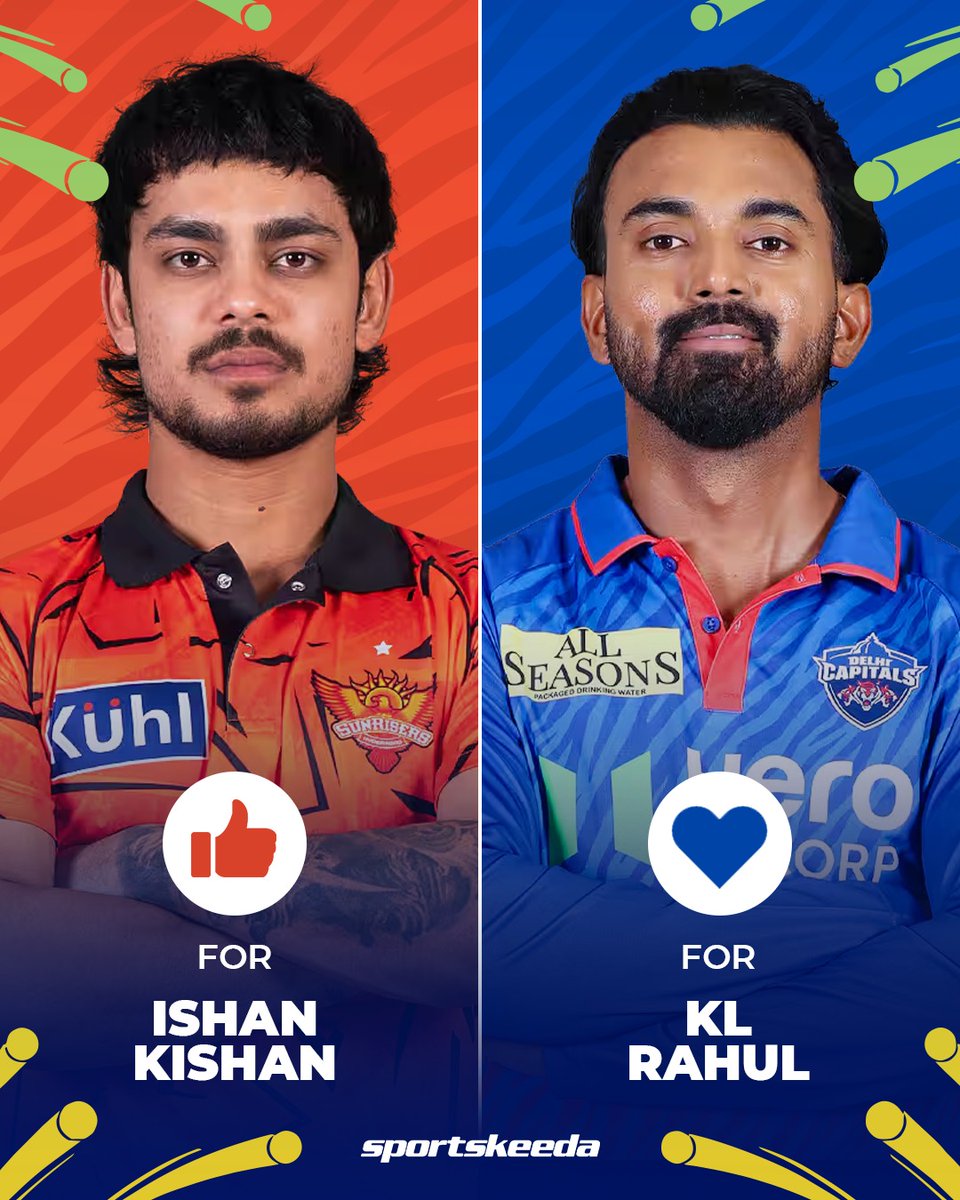 Sportskeeda's tweet image. Ishan Kishan or KL Rahul? 🔥

Who will shine the brightest in today’s IPL 2026 clash? 👀

#Cricket #Ishan #Rahul #IPL2026