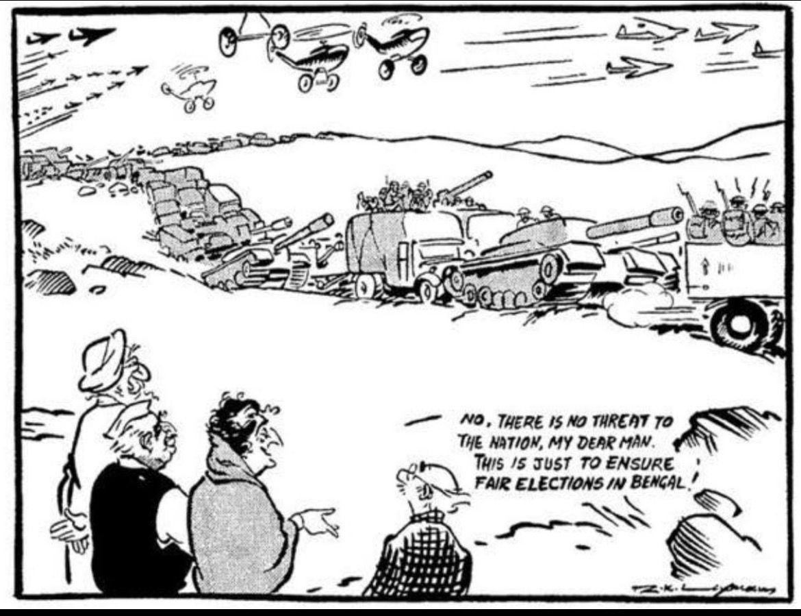 TV panelist in 2026: The scale of central force deployment in Bengal is unprecedented 

Meanwhile, Laxman in 1971: