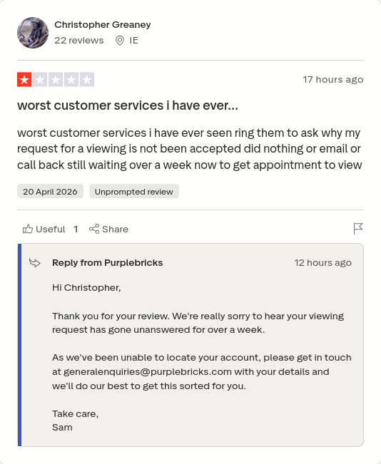 or_rhea's tweet image. Christopher Greaney gave Purplebricks 1 star via @Trustpilot trstp.lt/uiSEKa8phg #CONmisery #NoBull #ownit
