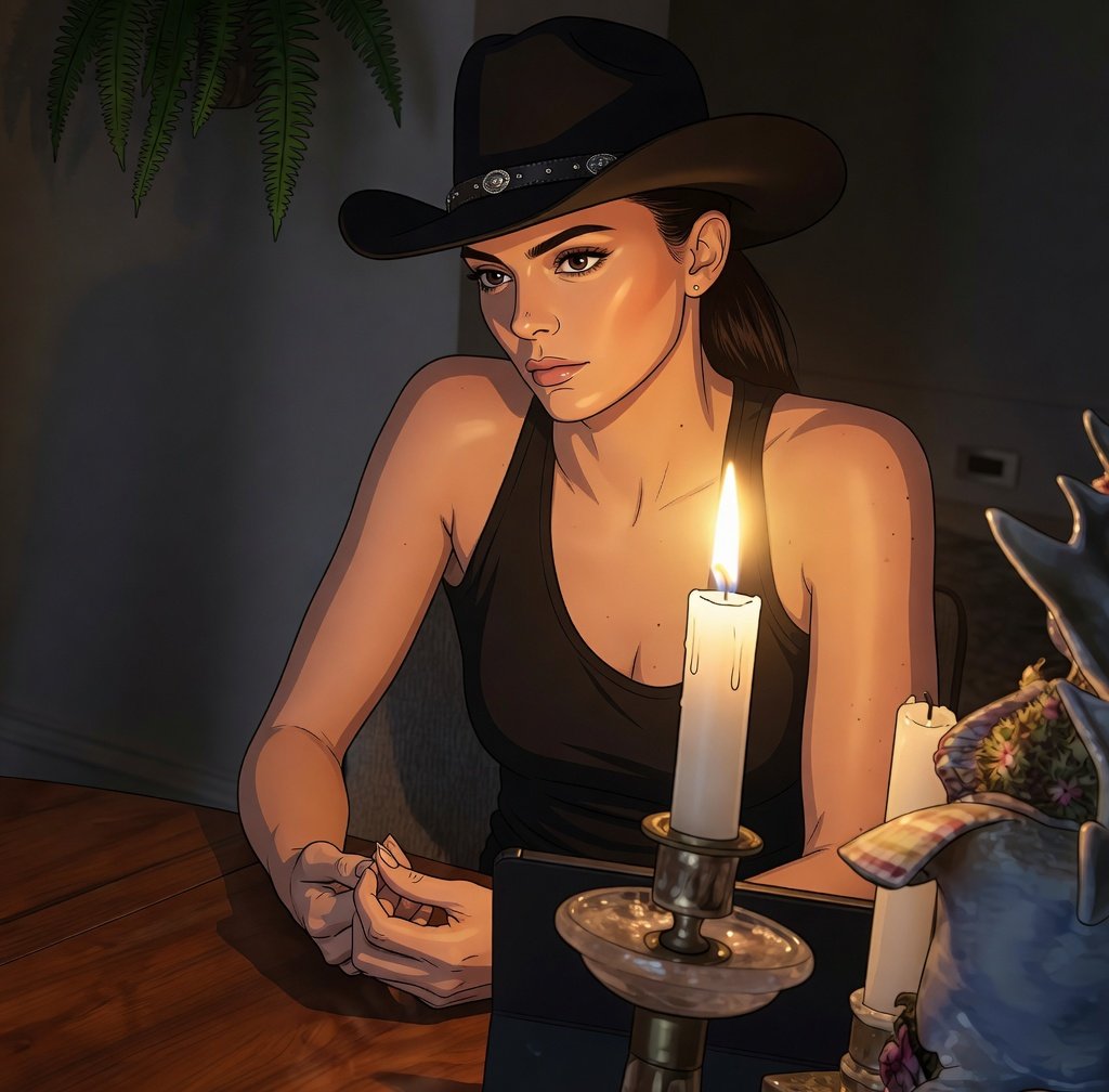 "Candlelit Cowgirl Vibes 🕯️🤠"