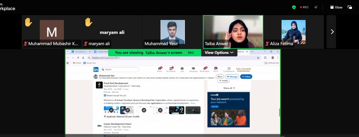 YasirAwan4831's tweet image. Joined the #LinkedIn Lab Masterclass by @Uptech Institute
Learned profile optimization, client hunting &amp;amp; job strategies, plus how #LinkedIn really works.

Big thanks to @AnwerTaiba  for practical insights🙌

#LinkedIn #CareerGrowth #Learning #WebDEV #MuhammadYasir  #YasirAwan4831