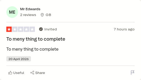 or_rhea's tweet image. Mr Edwards gave Purplebricks 1 star via @Trustpilot trstp.lt/gCAvHb5yfh #CONmisery #NoBull #ownit