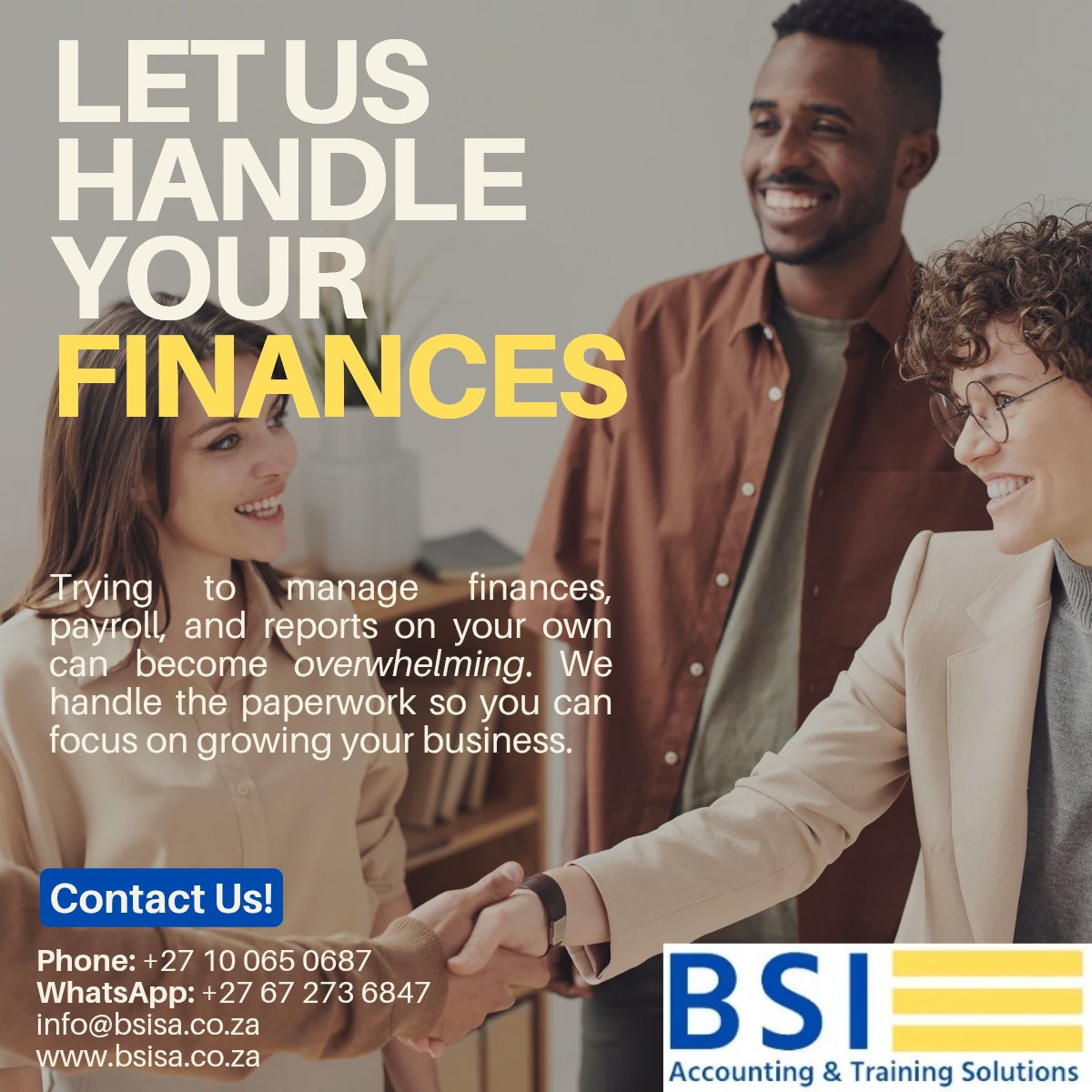 bsiaccountingsa's tweet image. Behind every successful business is solid financial management📊

Let BSI Accounting and Training Solutions support your journey.
#BSIAccounting #BusinessSuccess #FinancialSupport