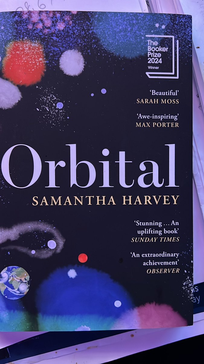 ChocolateJohnny's tweet photo. I just finished a short great book and I can’t wait to share it with my friends. What are you reading right now?  #bookclub #reading. #samantharvey #orbital https://t.co/qq0OC3Biw2