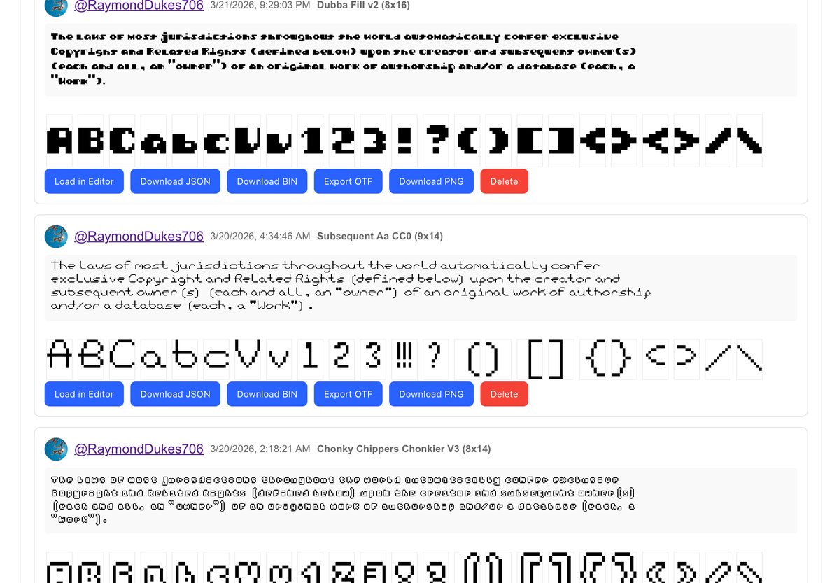 RaymondDukes706's tweet image. Various updates to the font editor. Several new fonts as well.
websim.com/@RaymondDukes7…
#Fonts #FreeFonts #Freebie