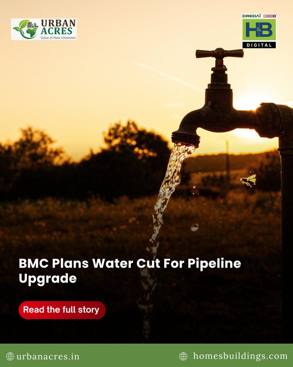 TheUrbanAcres's tweet image. Mumbai will face a planned water disruption as Brihanmumbai Municipal Corporation installs high capacity valves to improve flow management and long term supply efficiency across key service zones.

Read more: urbanacres.in/bmc-plans-wate…

#Mumbai #Water #Cut #Infrastructure #Upgrade