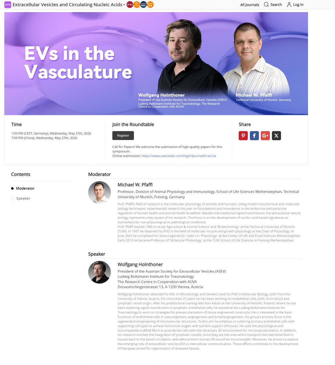 Extracellular Vesicles & Circulating Nucleic Acids tweet media