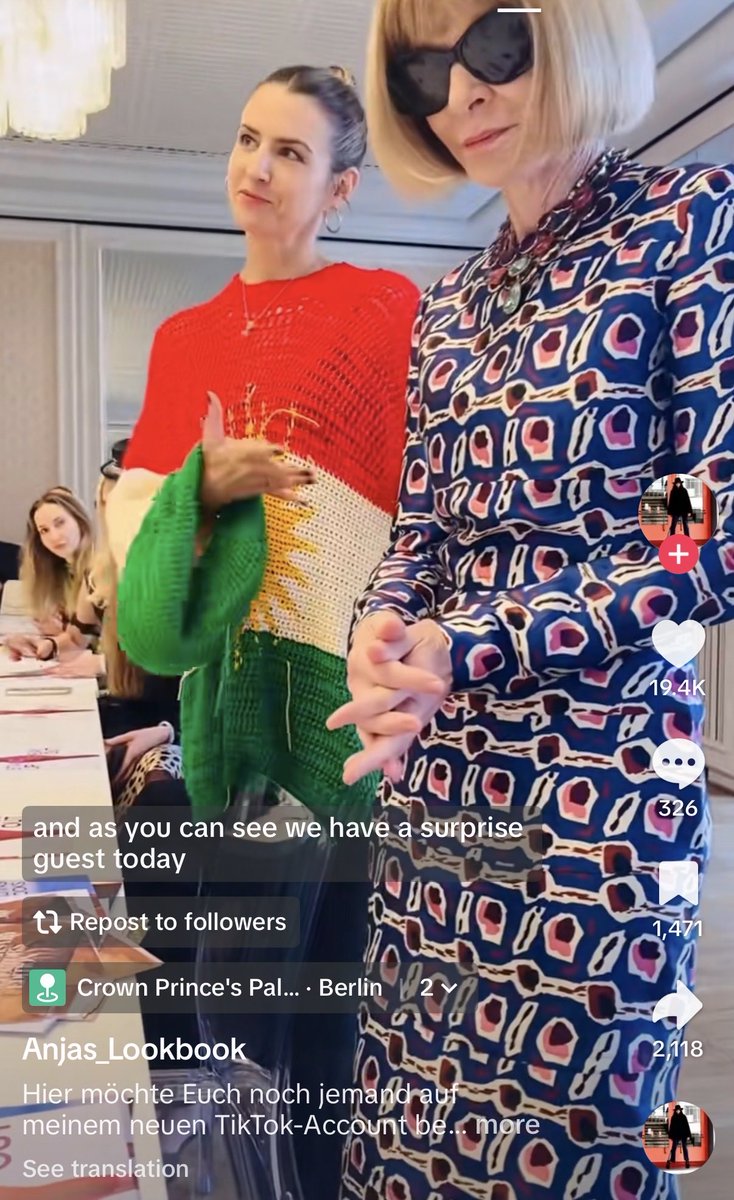 frauBerr's tweet photo. Dear Anna, I don’t think you are aware that the person standing next to you is wearing a flag associated with a terrorist organization, and you posed side by side. #annawintour #vouge https://t.co/Es8rES6KVk