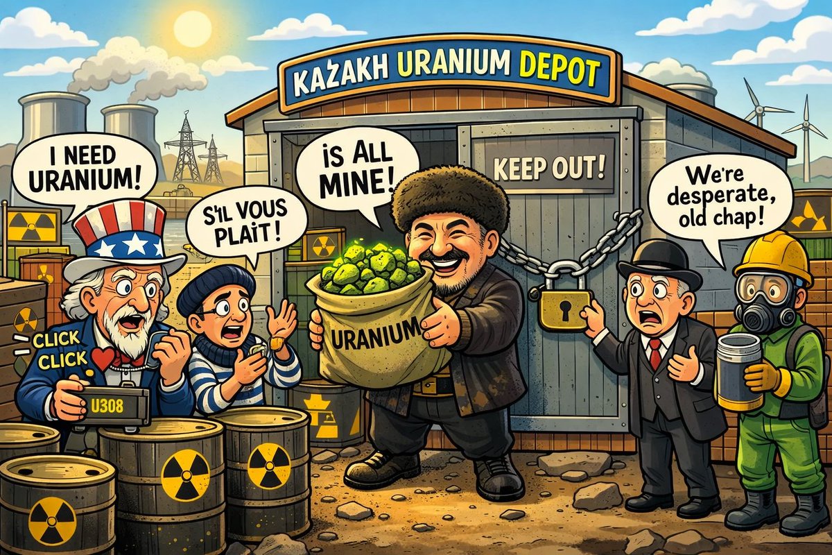 BeursBrink's tweet photo. De leverancier begint zelf te hamsteren...

Kazachstan, goed voor 40% van de uraniumexport wereldwijd, heeft aangekondigd om een strategische uraniumreserve aan te leggen.

Dat is het gedrag van iemand die weet dat de markt gaat verkrappen. 

https://t.co/OnCnBEgg9S https://t.co/72UY8tiFZZ