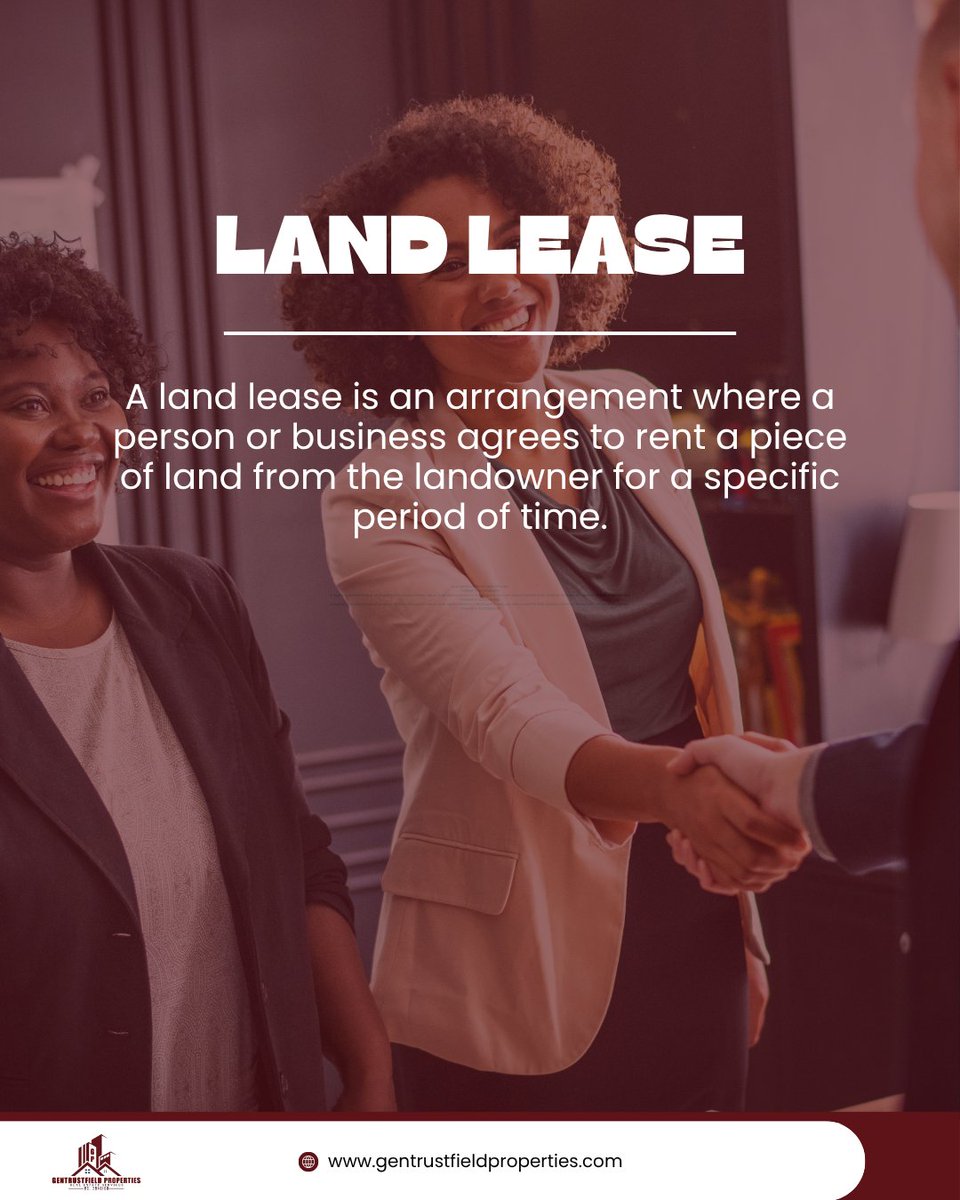 gentrustfield's tweet photo. 📑 Land lease = renting land for a set time. Secure opportunities, build partnerships, and grow sustainably.  

#LandLease #RealEstateNigeria #PropertyInvestment #BusinessGrowth #GentrustfieldProperties https://t.co/iH4b9Ft7Ap