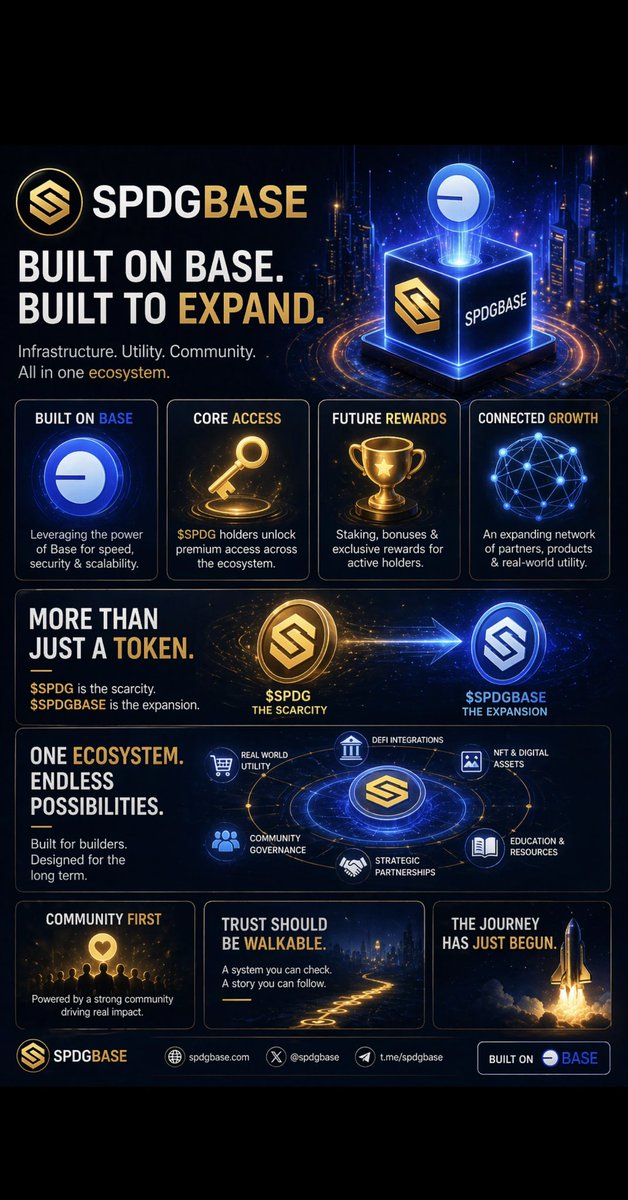 Most people look at a token and ask one question:

“What can it do today?”

The better question is:

“What is it built to become?”

That’s the real story of $SPDGBASE.

Built on Base.  
Built for expansion.  
Built for long-term structure.

This isn’t just another launch.

It’s