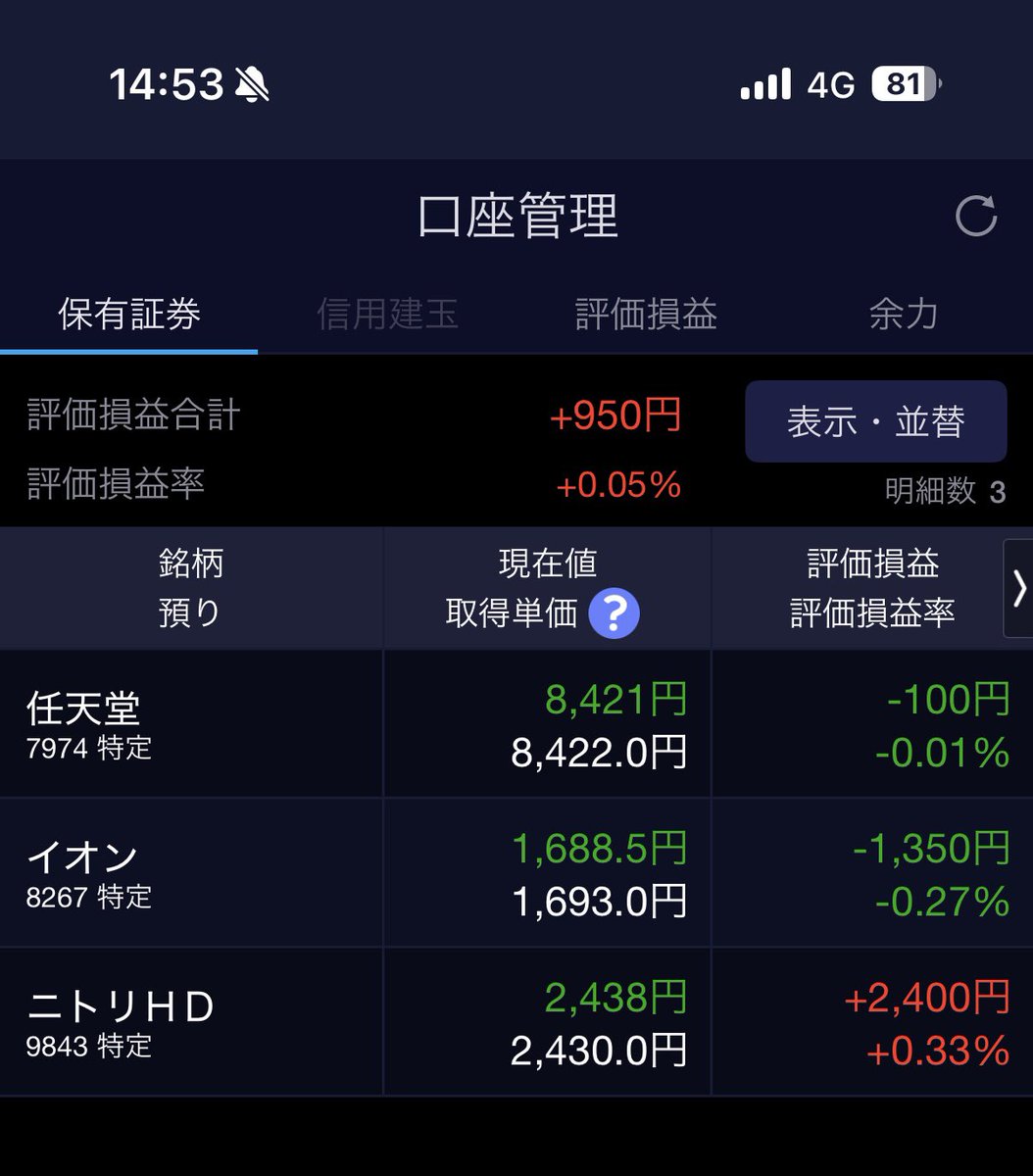FIRE60028219's tweet photo. ニトリ 100株
イオン 100株

地獄の買い増ししました😱🩸🪓💀 https://t.co/kMh9W1VXxt