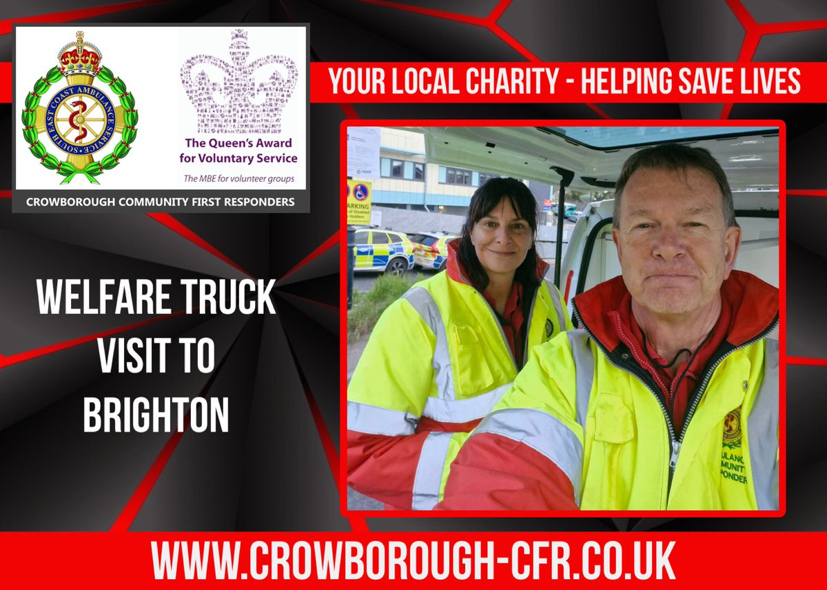 CrowboroughCFR's tweet image. Lovely to see two of our team, Rob C and Ali, out in Brighton on the @SECAmbulance #WelfareTruck. Well done for braving the cold and keeping our frontline colleagues supplied with a nice warm drink between calls ☕️ 

#teamwork #secambulance