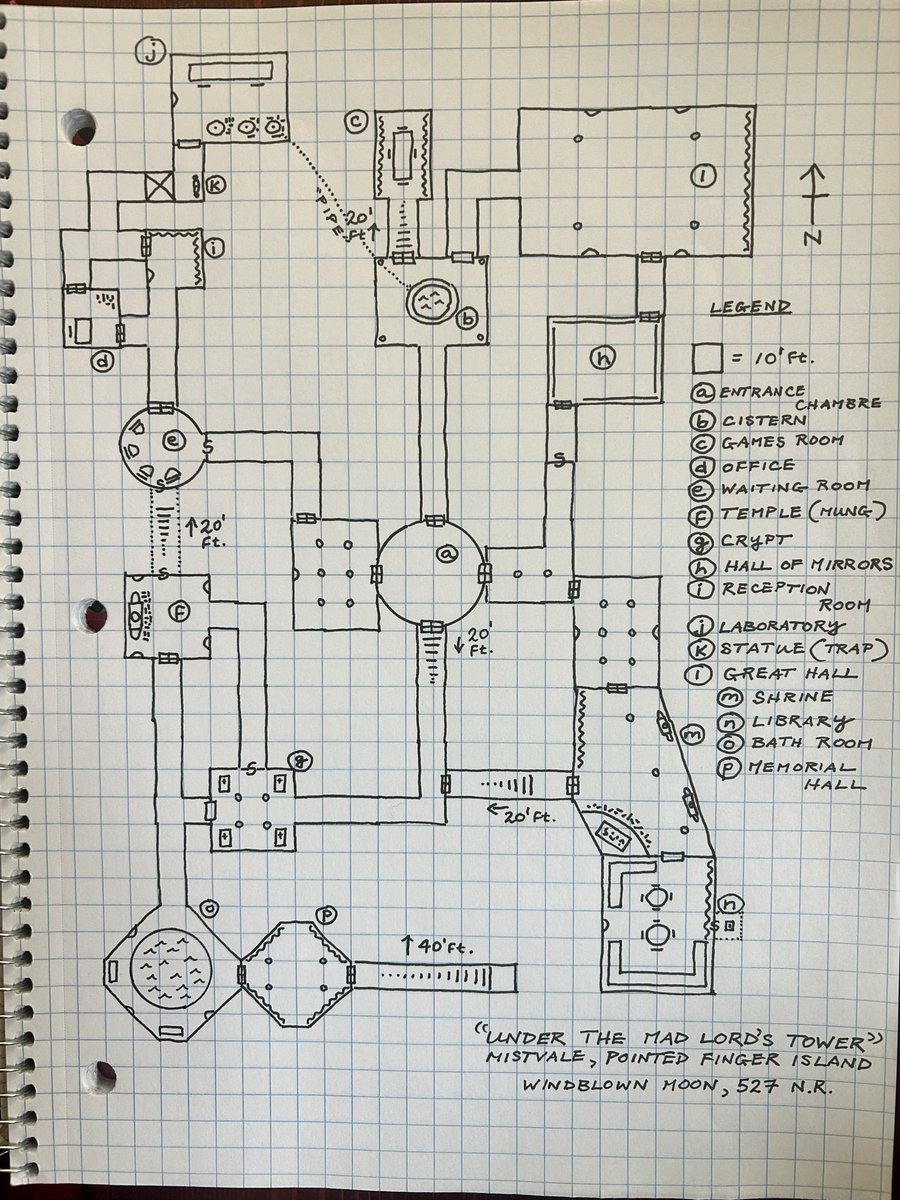 fugitivehistor1's tweet image. Hoping 🤞I’ll be returning to this baroque gem tomorrow. Deep description dungeon deliciousness. Party is in the library, about to face off with “The Ghost of Flander Dunwise”, undead halfling geomancer extraordinaire. First “legendary” creature I’ll throw at ‘em. #dnd #dnd5e