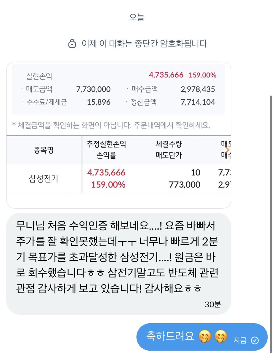 삼성전기 관련 투자자 반응 이미지