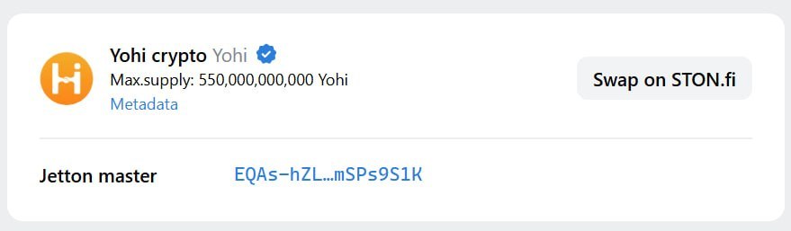Yohicrypto's tweet photo. The YOHI token has officially launched on the TON chain and received official certification. The smart contract will be deployed soon. stay tuned!

https://t.co/9M9ASd2JLt https://t.co/dS0PSXpWdQ