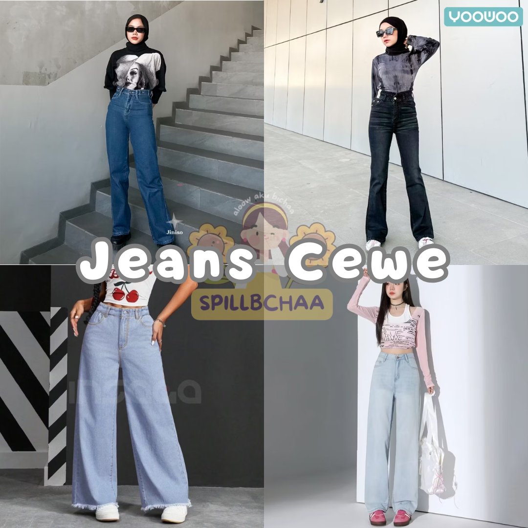 monmaapya's tweet photo. ★✶  🌻 Jeans Cewe 🌻  ✶★ rekomendasi

SPLBCHA 153) JINISO - Highwaist Adjustable Baggy Under Age Jeans

SPLBCHA 154) YooWoo Cutbray Jeans Highwaist

SPLBCHA 155) INSAGA Palazzo Pants Rawis Wanita 

SPLBCHA 156) Loyka Celana jeans wanita 

bisa klik link di bio https://t.co/u2t15N7OEd
