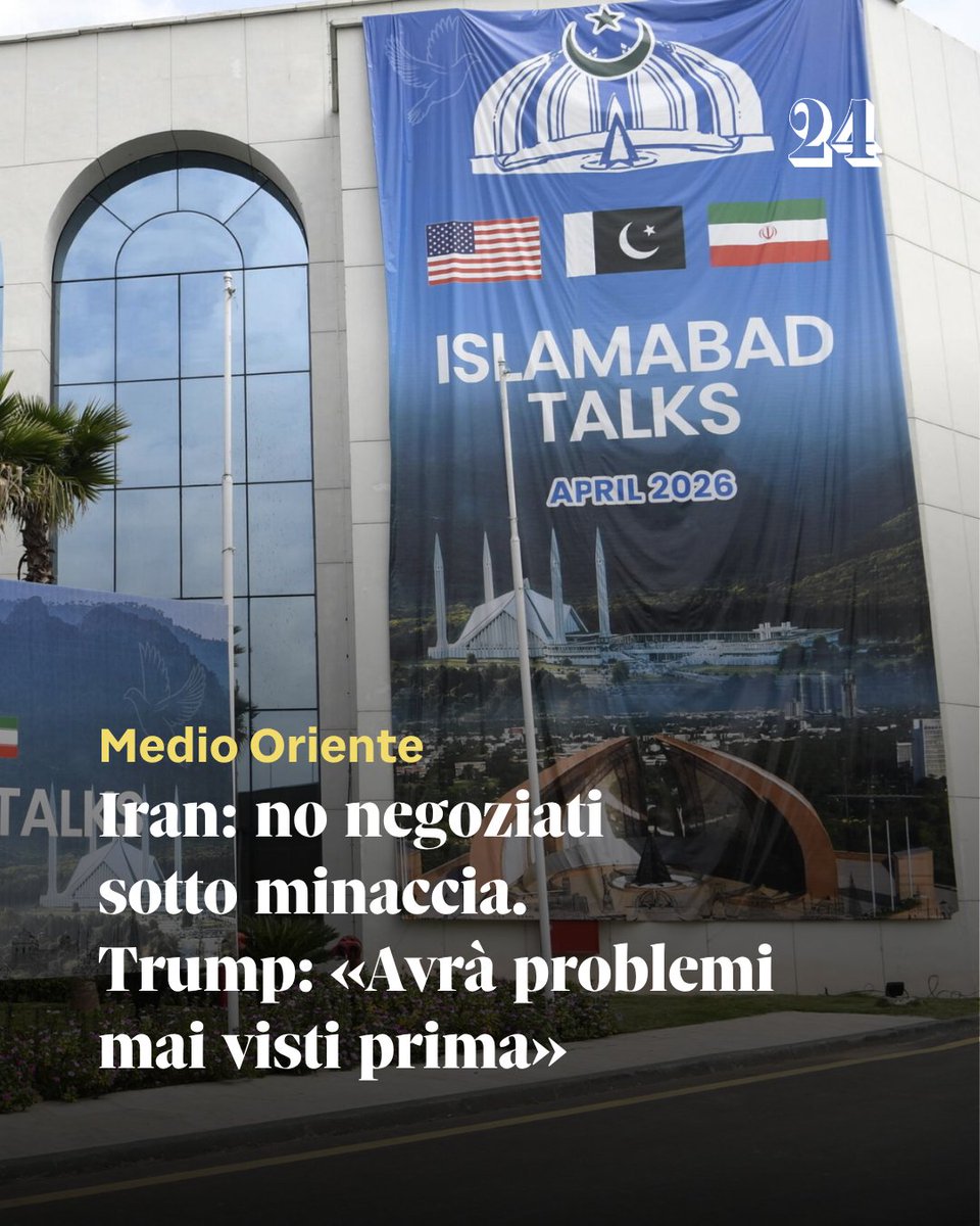 sole24ore's tweet image. ➡️ Segui il live: ilsole24ore.com/art/iran-no-ne…

#MedioOriente #Iran #Usa #IlSole24Ore