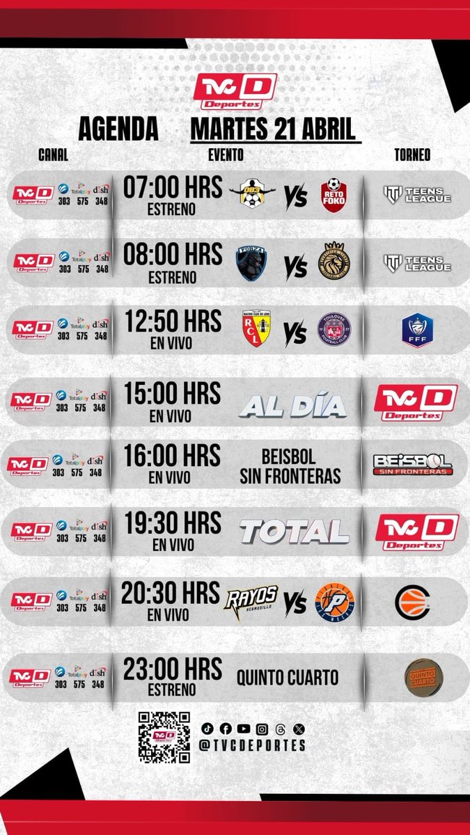 TVCDeportes's tweet image. AGENDA DEPORTIVA  

 No te pierdas toda la actividad deportiva que tenemos para ti a través de nuestra señal.  

#tvcdeportes #Deporte #21abril