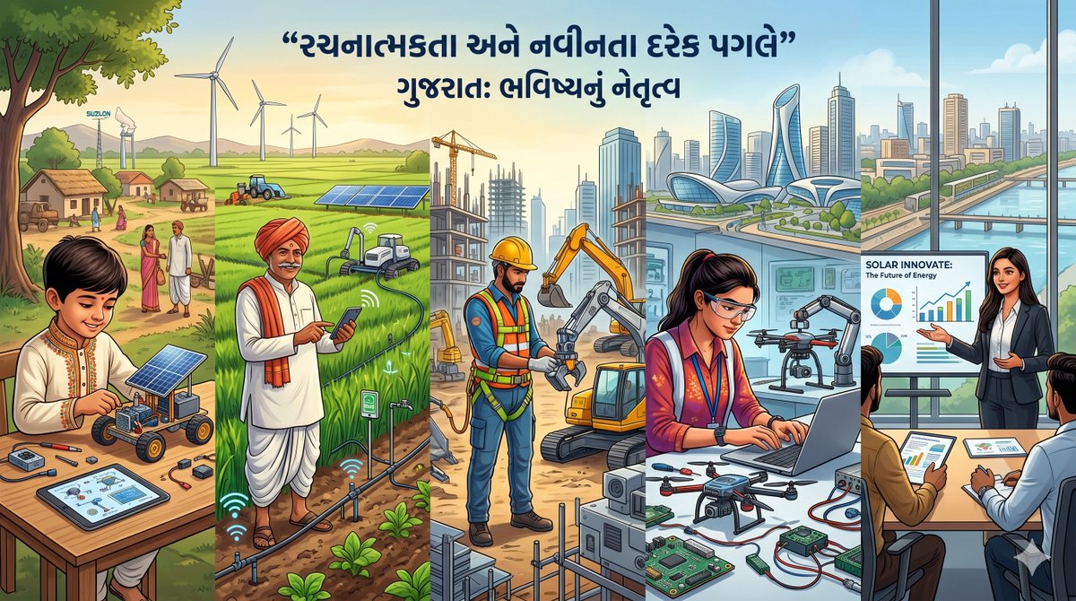 rsc_jamnagar's tweet image. નવીન વિચાર, ગતિશીલ ગુજરાત! 🚜💻

જ્યારે પરંપરાગત વારસો આધુનિક ટેકનોલોજી સાથે મળે છે, ત્યારે સર્જાય છે એક આત્મનિર્ભર અને પ્રગતિશીલ ગુજરાત. ભવિષ્ય તરફ મક્કમ ડગ માંડતું આપણું રાજ્ય.

#Gujarat #Innovation #TechForGood #StartupGujarat #નવુંગુજરાત