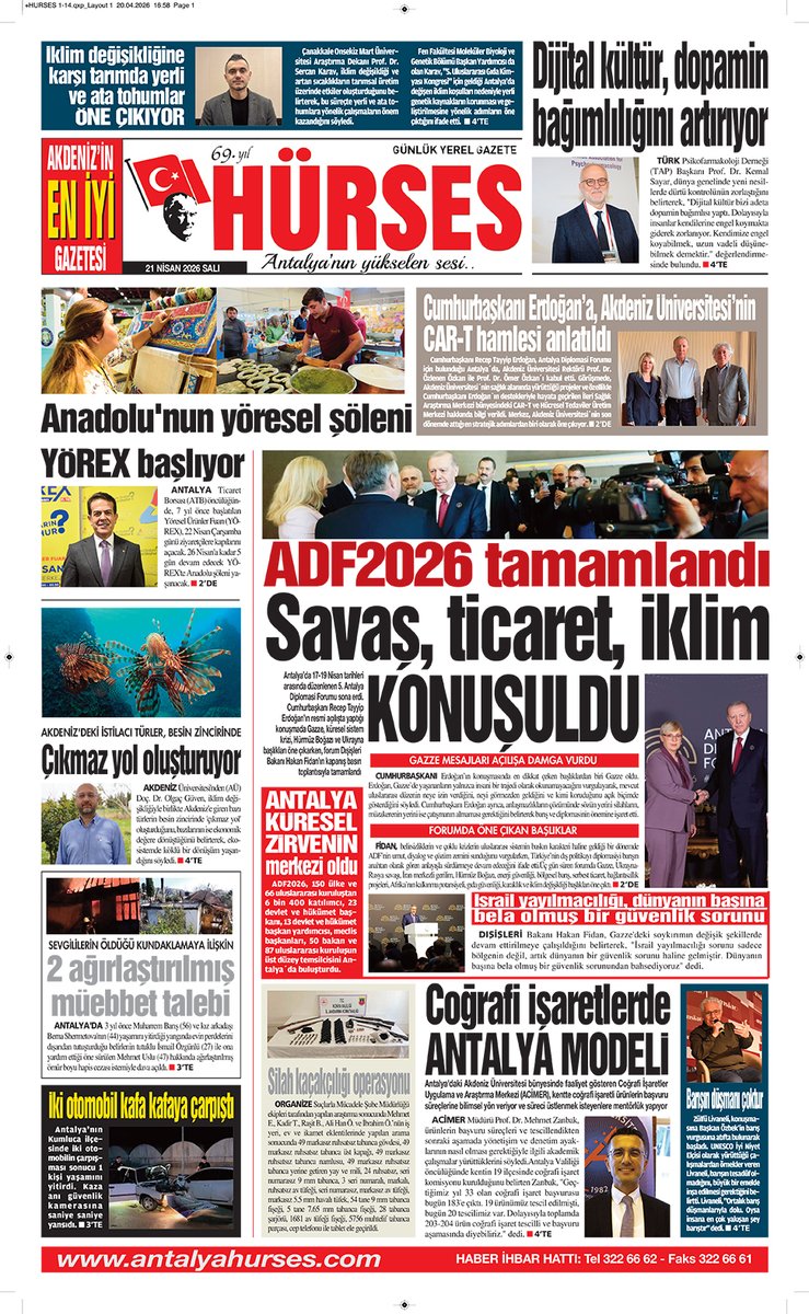 antalyahurses1's tweet image. Günaydın
#ADF 2026 tamamlandı
#Coğrafi işaretlerde Antalya modeli
#Yöresel şölen başlıyor
#Besin zinciri tehdit altında 
Bugün Hürses'te
antalyahurses.com/dunya-liderler…