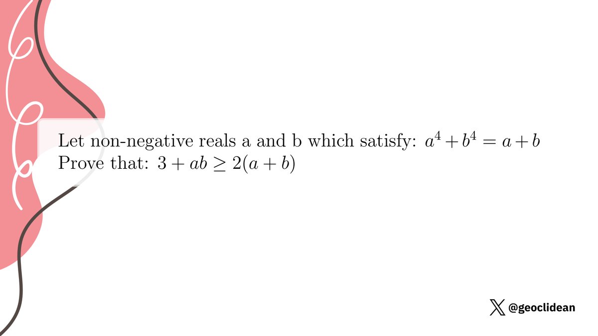 geoclidean's tweet image. Inspired by dien9c's one
#Inequalities #Function #Conics #Parabola #Algebra #Domain #InequalitiesProposed