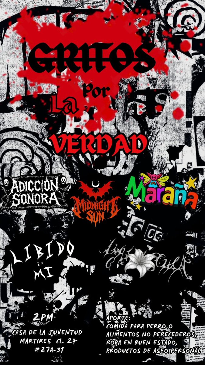 MidnigthSunMS's tweet photo. Hey, el día de hoy les traemos una noticia increíble, el día 24 de abril, no estaremos presentando en la casa de la juventud CACMA, para que vayan a vernos

#punk #rock #Colombia #metal #tokes https://t.co/r9cHAkWWwD