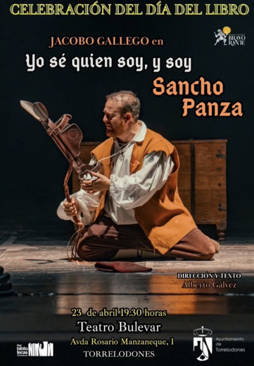 VOX_Torrelodone's tweet image. 📚✨ Día del Libro ✨📚
La Concejalía de Actividades Culturales os invita a la obra:
🎭 “Yo sé quién soy… y soy Sancho Panza” 🐴📖

📢 @vox_es
#excelencia 🌟
#arte 🎨