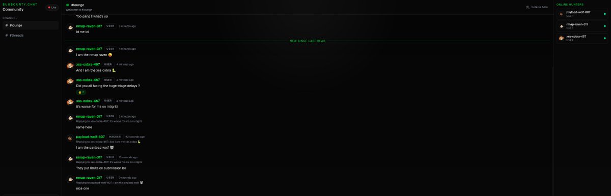 h1Disclosed's tweet image. 🚨Attention Hunters !! 🚨
Introducing bugbounty.chat 🚀 

An anonymous hacker lounge to talk, share, and speak freely - no noise, no filters. 

Just hackers, join now 
 

#bugbounty #bugbountytips #cybersecurity