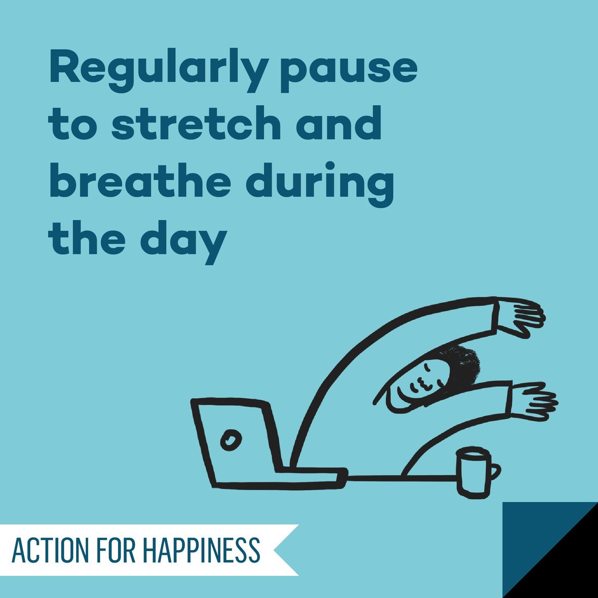 Active April - Day 21: Regularly pause to stretch and breathe during the day actionforhappiness.org/active-april #ActiveApril
