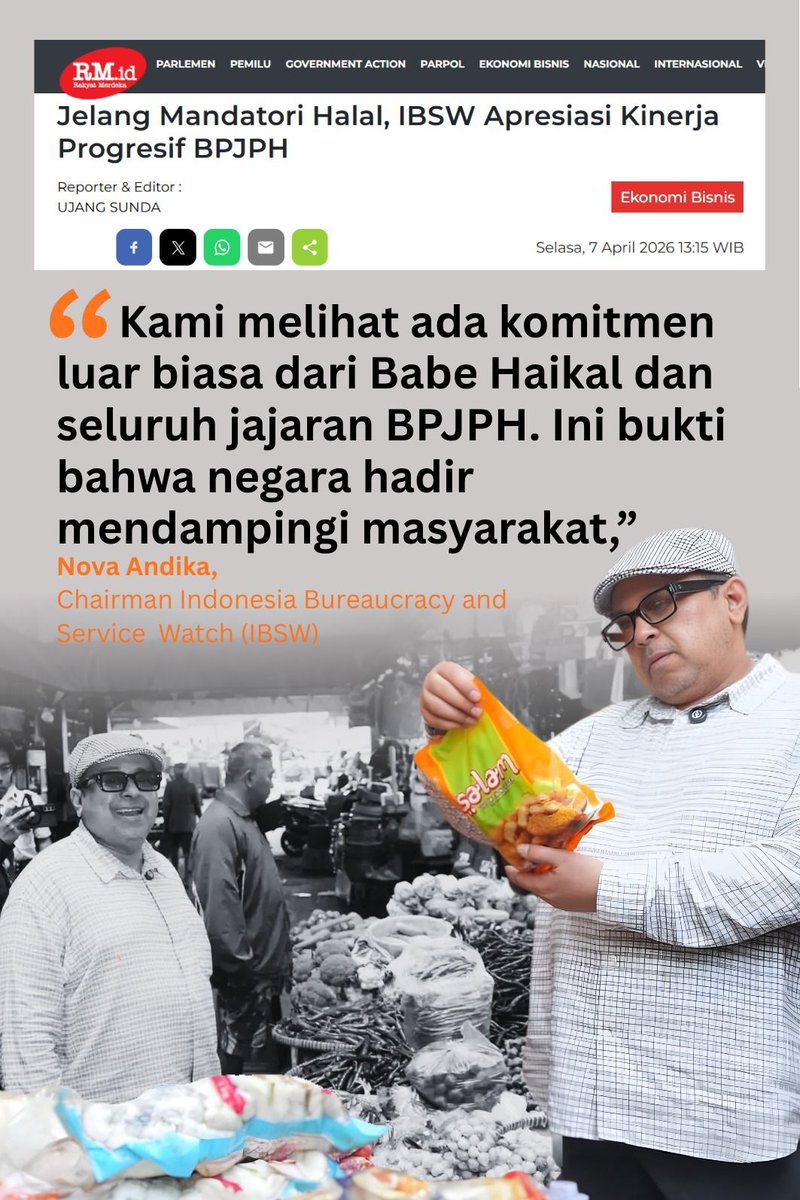 jecrofire's tweet photo. Sangat mengapresiasi kinerja BPJPH yang sangat berdampak positif
#WajibHalalOktober2026 https://t.co/P2yVxwhd6j