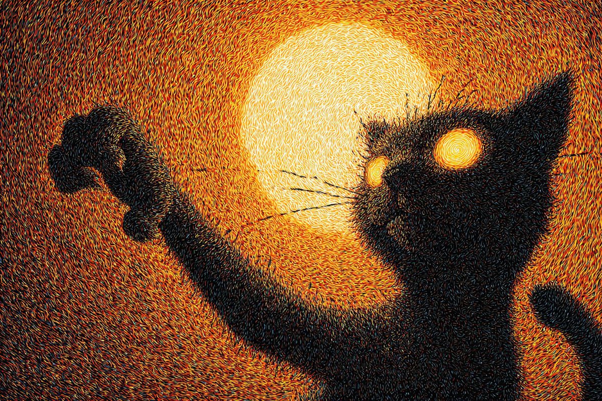 太陽を掴もうとする黒猫
#midjourney #aiart