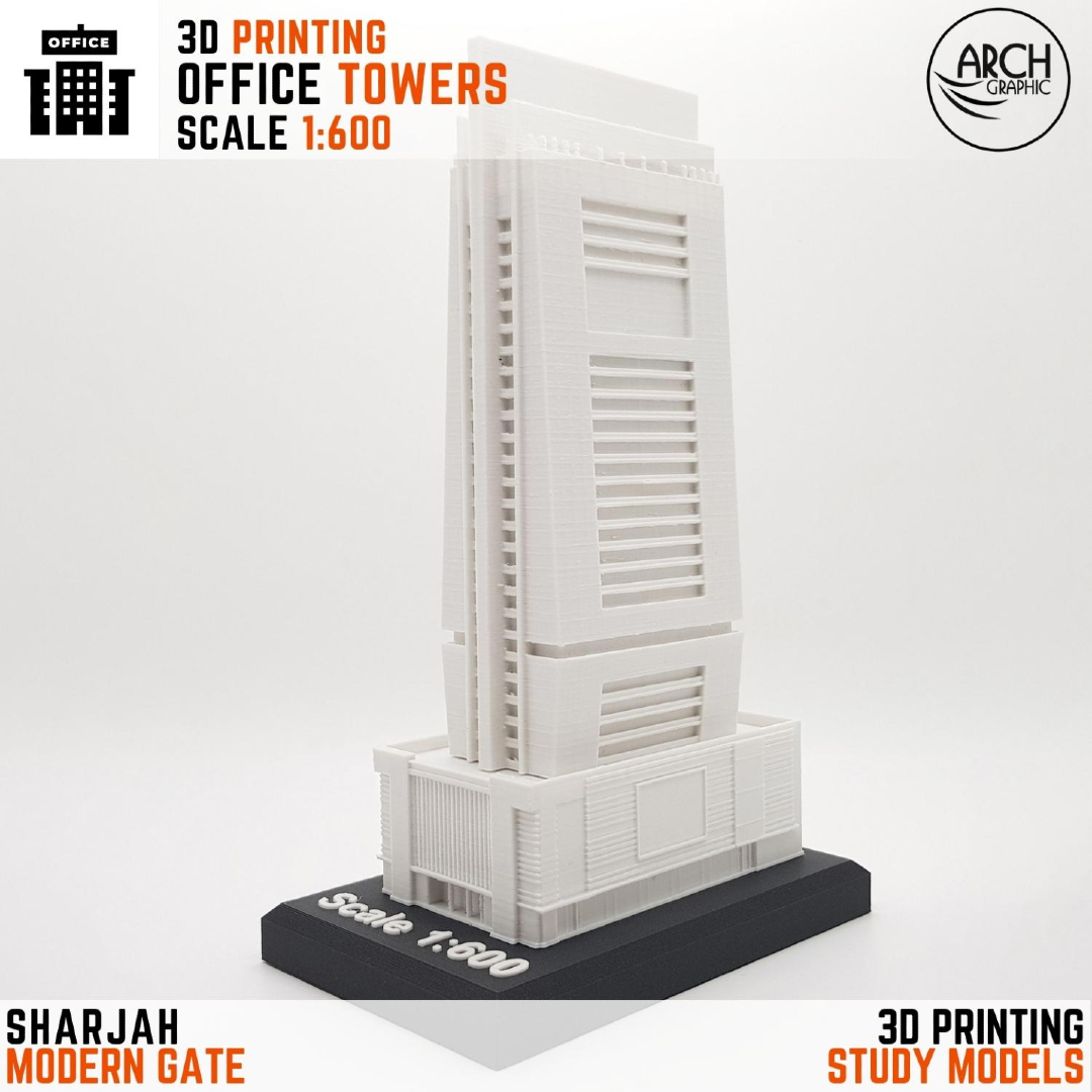 3d_archgraphic's tweet image. Detailed 3D printed Sharjah Modern Gate study model at 1:600 scale with clean geometry and accurate proportions. Ideal for architectural analysis, presentations, and display. Produced with precision in Sharjah UAE 🏢✨ #architecturemodel #uae #3dprinting #scalemodel